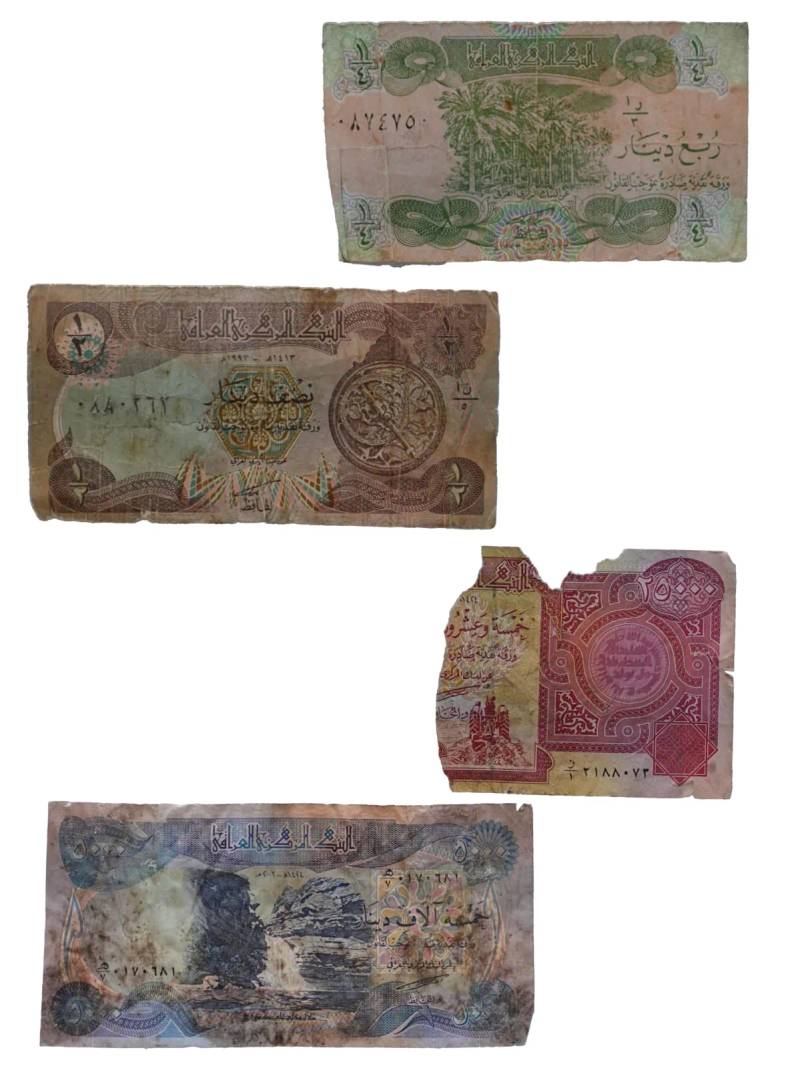 العملات الورقية الممزقة