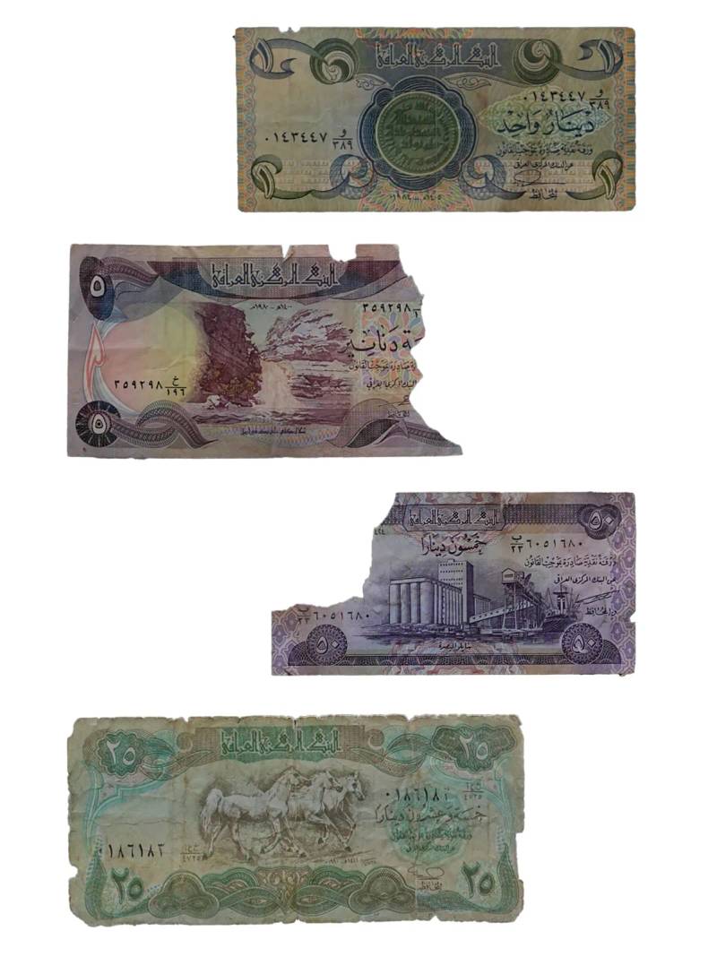 العملات الورقية الممزقة